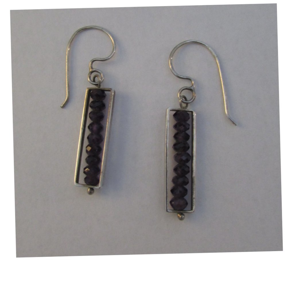 Silver and Amethyst Earrings
